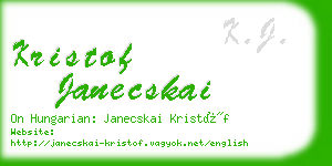 kristof janecskai business card